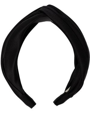 Jennifer Behr Silk Satin Twist Headband - Black