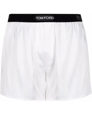 Tom Ford Logo Waistband Boxer Shorts - White