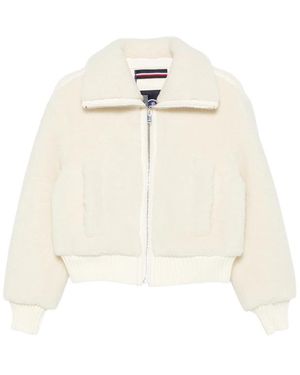 Fusalp Mesly Shearling-Texture Zip-Up Jacket - White