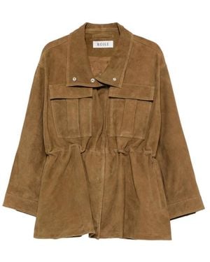 Rohe Drawstring-Waist Suede Jacket - Brown