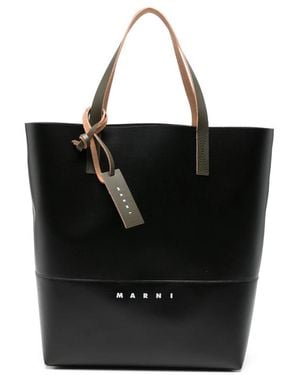 Marni Logo-Print Tote Bag - Black