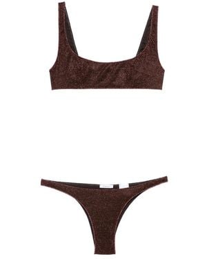 Oséree Chocolate Glitter Detail Two-Piece Set - Brown