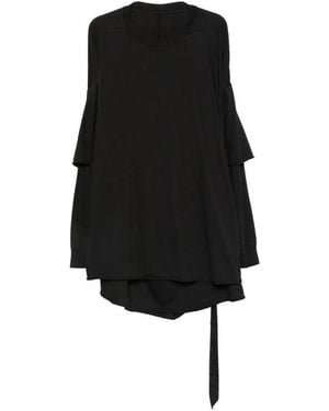 Rick Owens Layered-Sleeve Oversized T-Shirt - Black