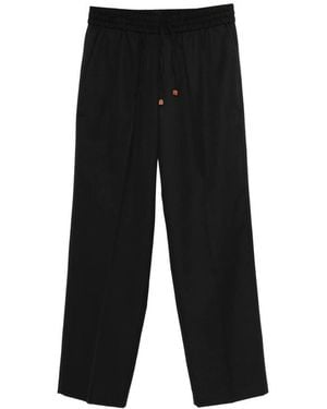 Drole de Monsieur Wide-Leg Drawstring Trousers - Black