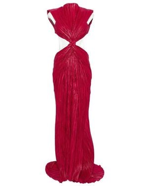 Cult Gaia Pleated Cut-Out Maxi Dress - Red