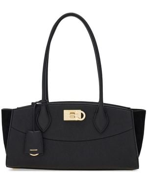 Ferragamo Studio Soft Bag (M) - Black