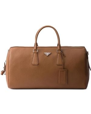 Prada Leather Duffel Bag - Brown