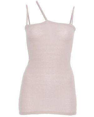 Baserange Asymmetric-Strap Top - Pink