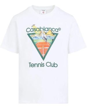 CASABLANCA Tennis Club Graphic-Print T-Shirt - White