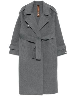 GLOX Belted Long-Sleeve Coat - Grey