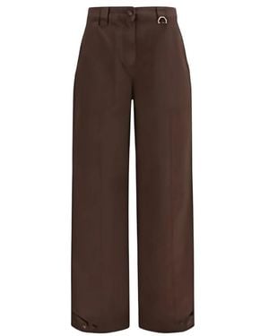 Golden Goose Button-Cuff Wide-Leg Trousers - Brown
