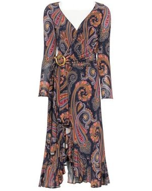 Etro Paisley-Print Midi Dress - Red