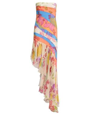 Donde Esteban Flores Strapless Asymmetric Dress - Multicolor