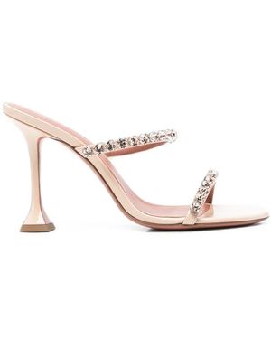 AMINA MUADDI Heeled Sandals Patent - White