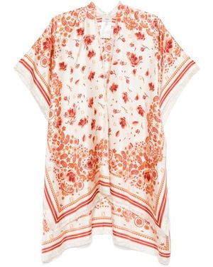 Fendi Bandana-Print Poncho - Pink