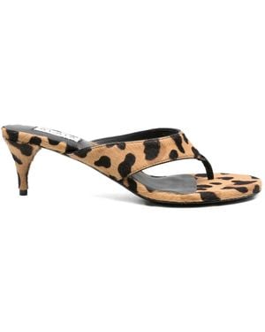 Alaïa Leopard-Print Kitten-Heel Mules - Multicolour