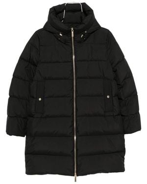 Moorer Klie Quilted Hooded Coat - Black