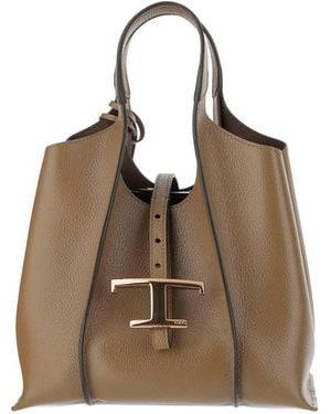 Tod's Leather T-Buckle Shoulder Bag - Brown