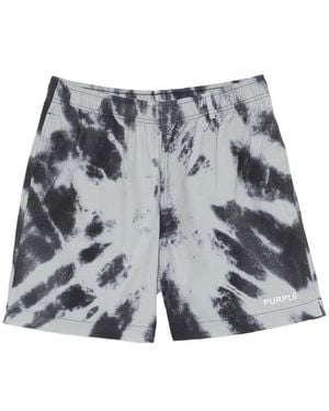 Purple Brand Tie Dye Shorts - Grey