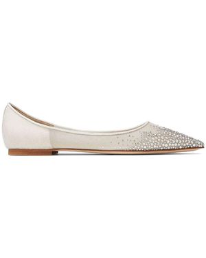 Jimmy Choo Love Crystal-Embellished Ballerinas - Natural