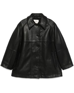 Studio Nicholson Ridger Leather Coat - Black