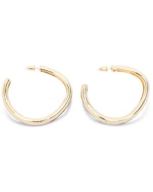 JOSEPH Bean Xl Organic-Shape Hoop Earrings - Metallic