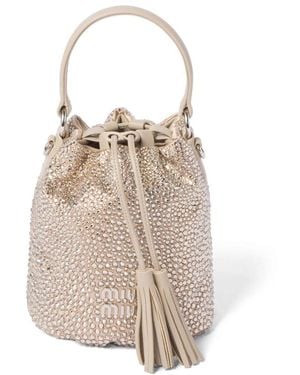 Miu Miu Neutrals Bucket Bags - Natural
