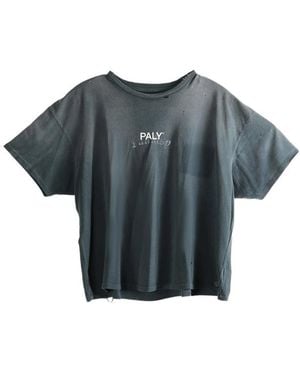Paly Hollywood Distressed Logo-Print T-Shirt - Grey