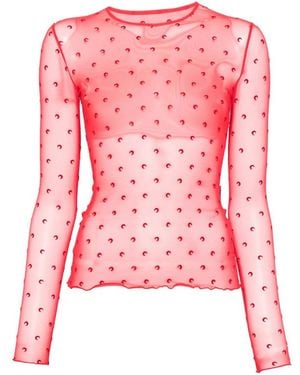 Marine Serre Sweater Moon Print - Pink
