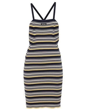 Miu Miu Striped Spaghetti Strap Dress - Black