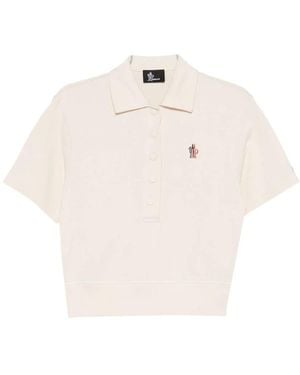 Moncler Logo-Patch Polo Shirt - Natural