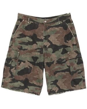 Represent Camouflage-Print Cargo Shorts - Gray