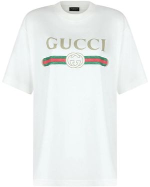 Gucci Cotton Jersey And Silk T-Shirt - White