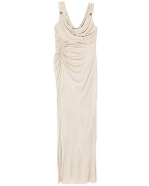 Versace Ruched Maxi Dress - White