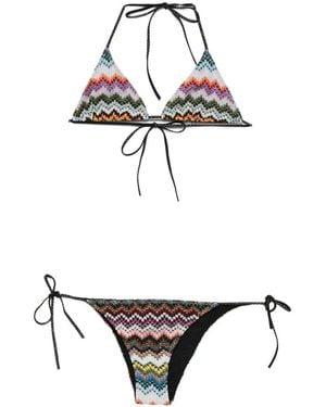 Missoni Chevron-Pattern Triangle Bikini Set - White