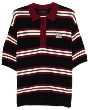 NAHMIAS Striped Polo Shirt - Black