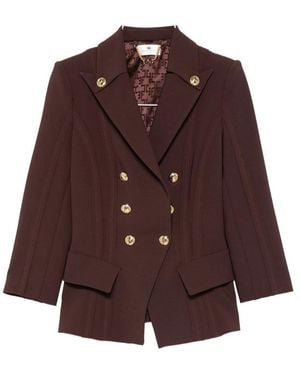Elisabetta Franchi Double-Breasted Blazer - Brown