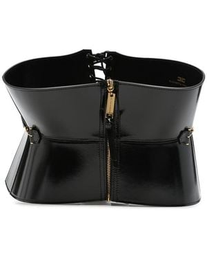 Elisabetta Franchi Bustier-Style Leather Belt - Black