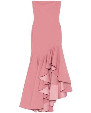 Solace London Ruffled Asymmetric Dress - Pink