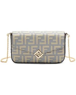 Fendi Ff Diamonds Cross Body Bag - Grey