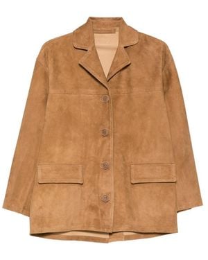 SANTORO Button-Up Patch-Pocket Jacket - Brown