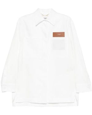 Fendi Logo-Patch Jacket - White