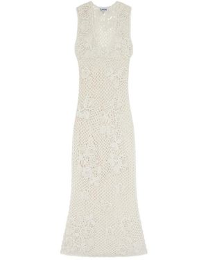 Ganni Neutrals Dresses - White