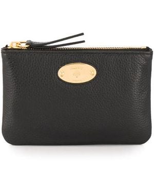 Mulberry Logo Plaque Coin Pouch - Black