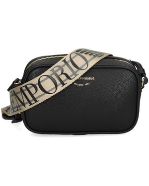 Emporio Armani Logo-Stamp Crossbody Bag - Black