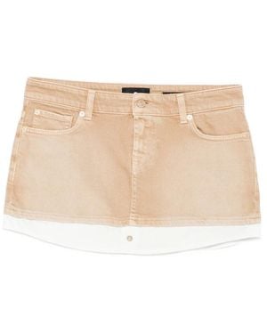 7 For All Mankind Button-Fastening Mini Skirt - Natural
