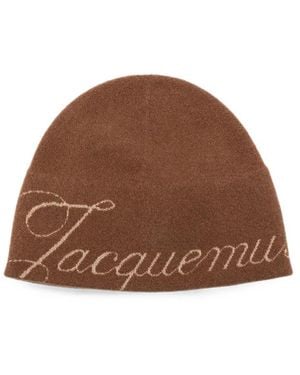 Jacquemus Le Atelier Logo-Intarsia Beanie Hat - Brown