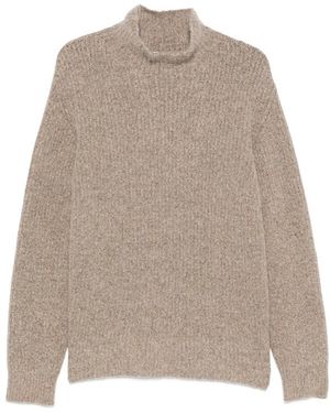 Roberto Collina Ribbed-Knit High-Neck Jumper - Natural