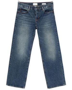 FRAME The Saturday Faded Wide-Leg Jeans - Blue