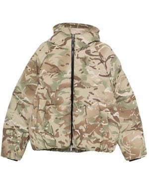 Cole Buxton Camouflage Hooded Jacket - Natural